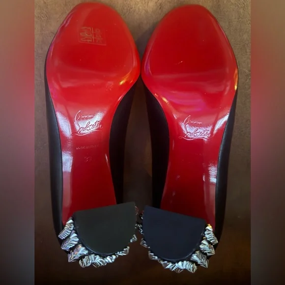Christian Louboutin Marimalus Nappa Leather Spike Heel Pumps Black EU 39 NIB - Picture 12 of 15